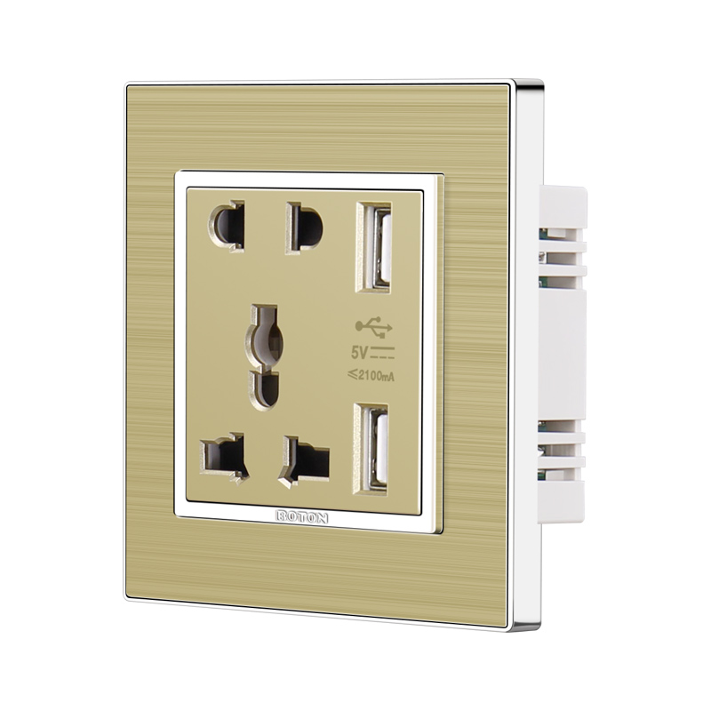 Cadre en aluminium Villa 5 broches multifonctions avec 2 prises USB