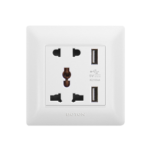 Prise murale universelle à 5 broches avec 2 chargeurs USB