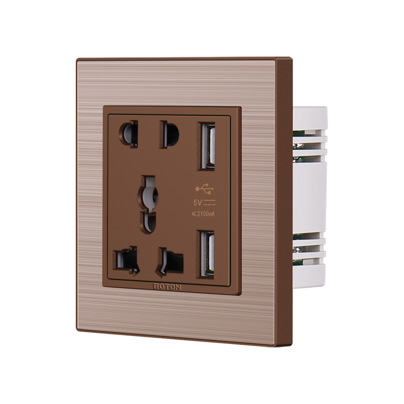 Cadre en aluminium Villa 5 broches multifonctions avec 2 prises USB